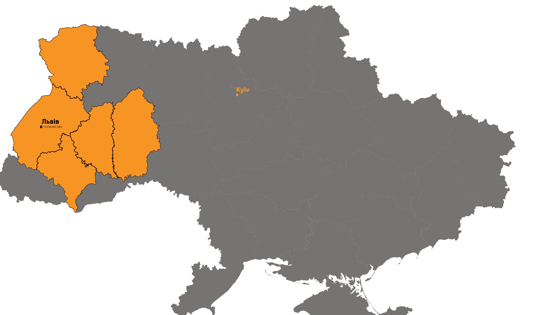 Мапа покриття Absolut-EL у Західній Україні